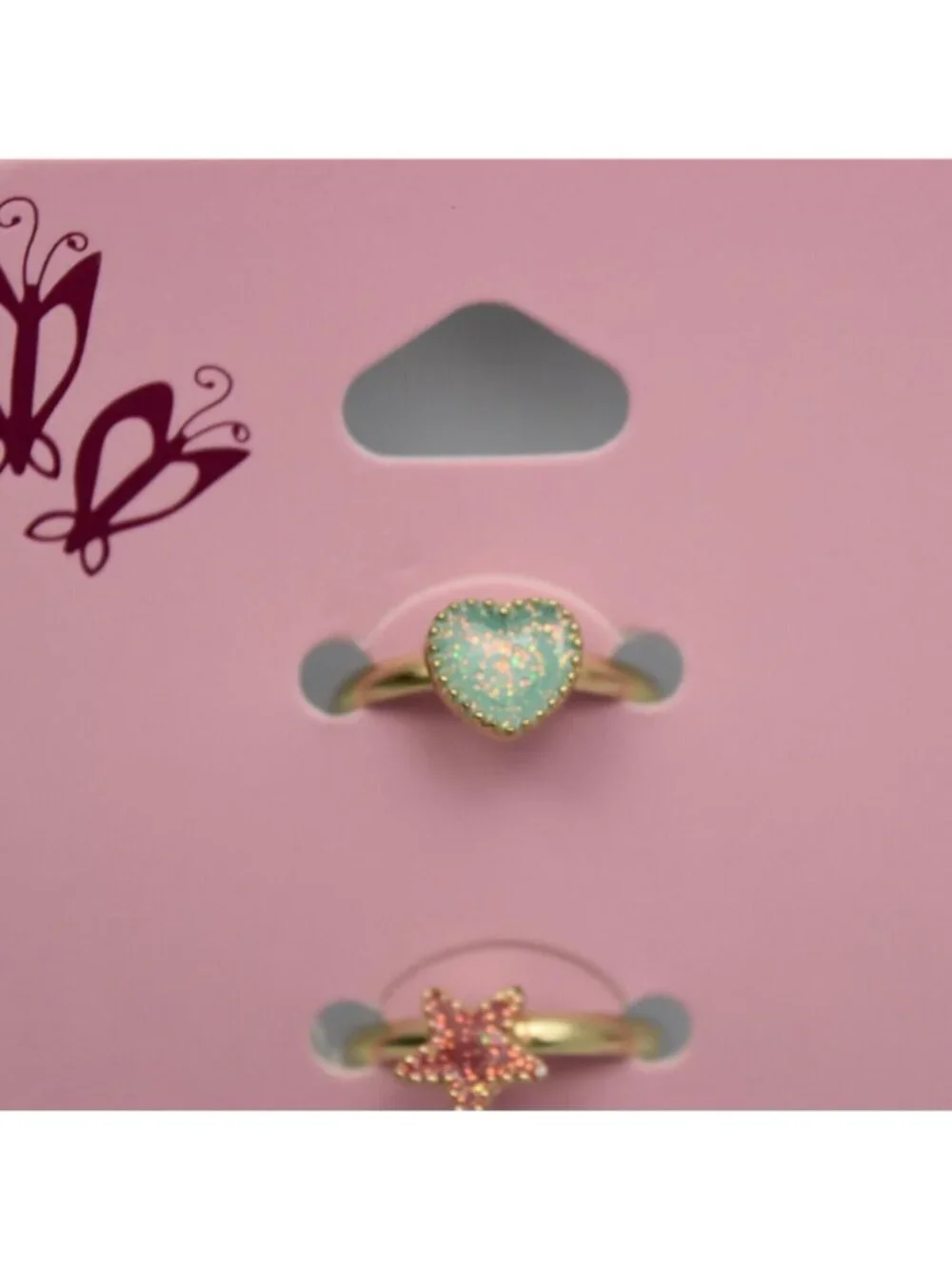 Claires Club Girls Ring Set of 5 Enamel Rings Adjustable Heart Star Moon Crown